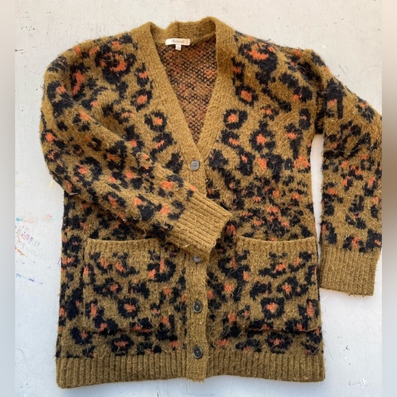 Women's Madewell Cardigan Multicolor XS Geometric Button City Colorful Preppy - Picture 1 of 14